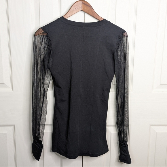 NEW Metamorphoza Top Small Tulle Sheer Sleeves Black Avant Garde Lagenlook - Picture 9 of 12